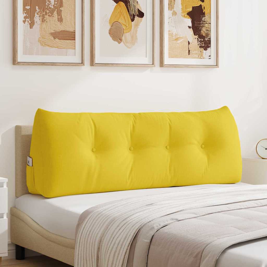 Polštář Na Záda Světlá Žlutá 140 X 24 X 50 Cm Textil