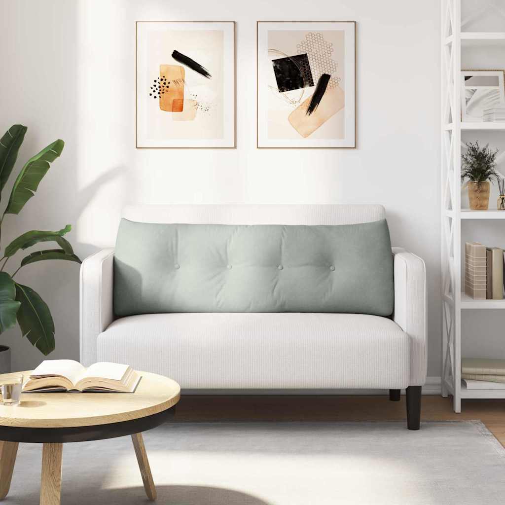 Polštář Na Záda Světle Šedá 140 X 24 X 50 Cm Samet