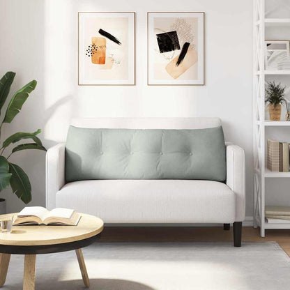 Polštář Na Záda Světle Šedá 140 X 24 X 50 Cm Samet
