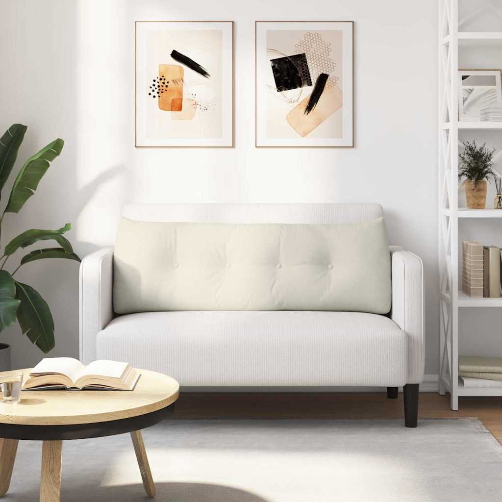 Polštář Na Záda Krémová 140 X 24 X 50 Cm Samet