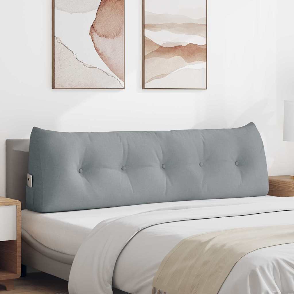 Polštář Na Záda Světle Šedá 160 X 24 X 50 Cm Textil