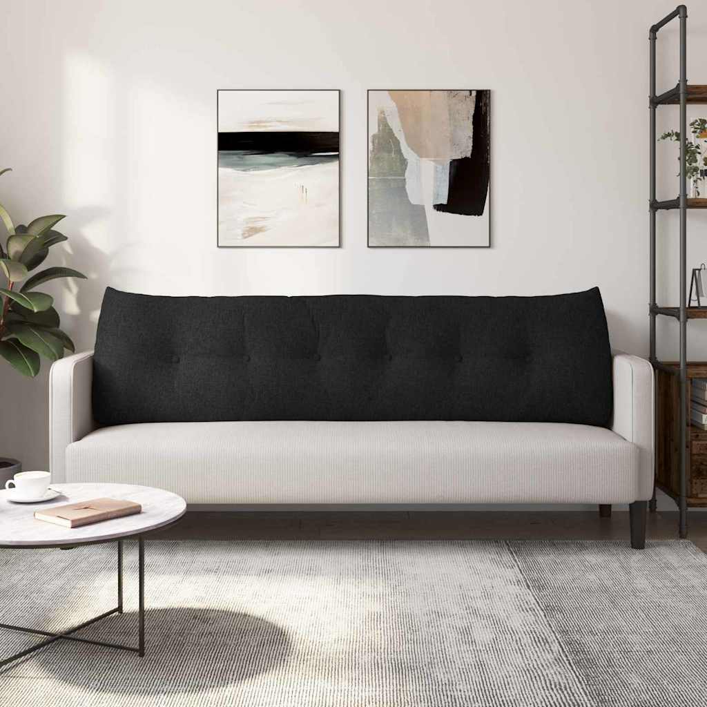 Polštář Na Záda Černá 180 X 24 X 50 Cm Textil