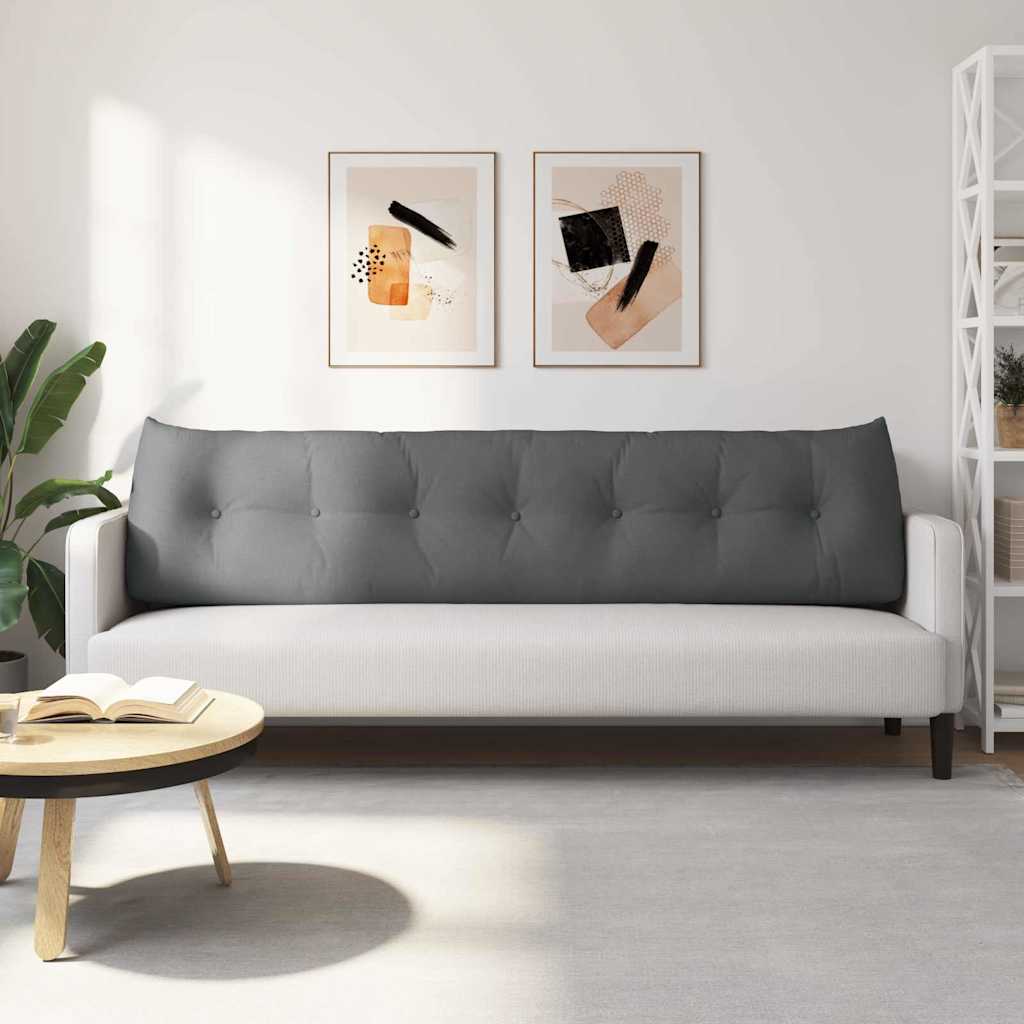 Polštář Na Záda Tmavě Šedá 200 X 24 X 50 Cm Textil