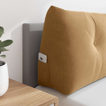 Polštář Na Záda Hnědá 200 X 24 X 50 Cm Samet