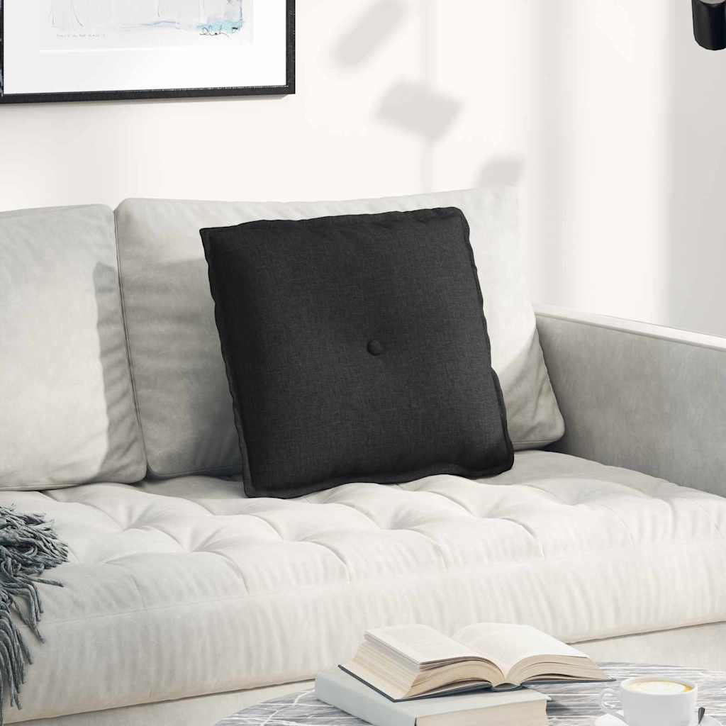 Polštář Na Záda Černá 50 X 19 X 45 Cm Textil