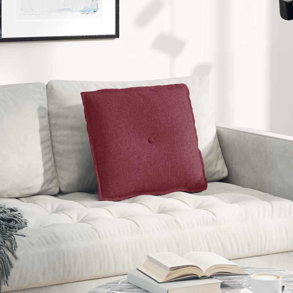 Polštář Na Záda Víno Červené 50 X 19 X 45 Cm Textil
