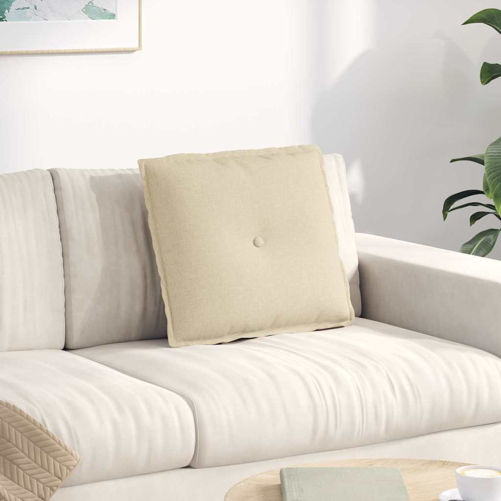 Polštář Na Záda Krémová 50 X 19 X 45 Cm Textil