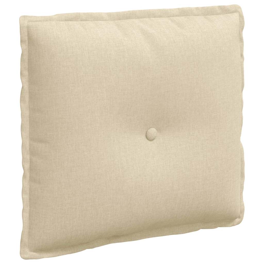 Polštář Na Záda Krémová 50 X 19 X 45 Cm Textil