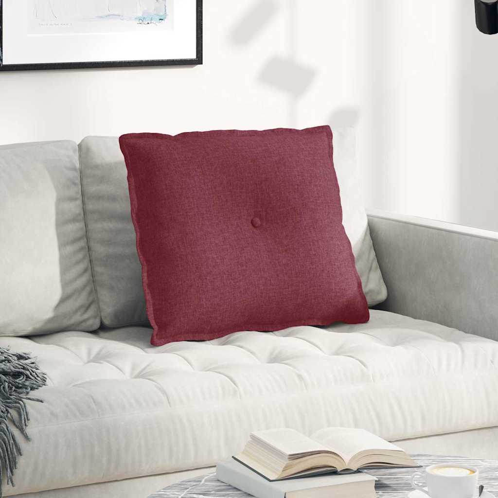 Polštář Na Záda Víno Červené 60 X 19 X 50 Cm Textil