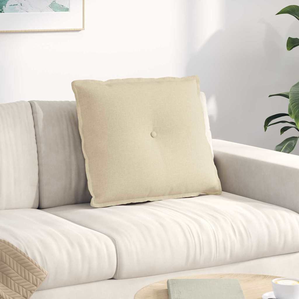 Polštář Na Záda Krémová 60 X 19 X 50 Cm Textil