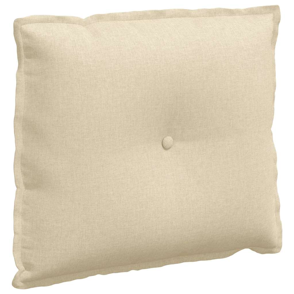 Polštář Na Záda Krémová 60 X 19 X 50 Cm Textil