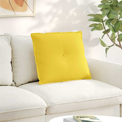Polštář Na Záda Světlá Žlutá 60 X 19 X 50 Cm Textil