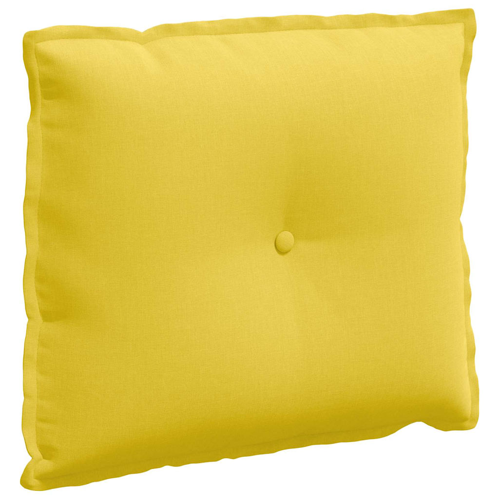 Polštář Na Záda Světlá Žlutá 60 X 19 X 50 Cm Textil