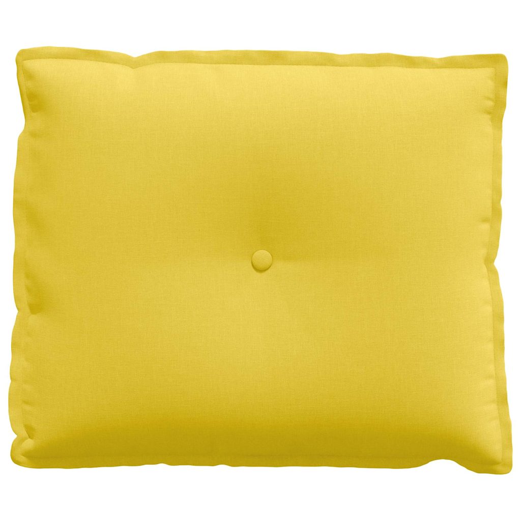 Polštář Na Záda Světlá Žlutá 60 X 19 X 50 Cm Textil