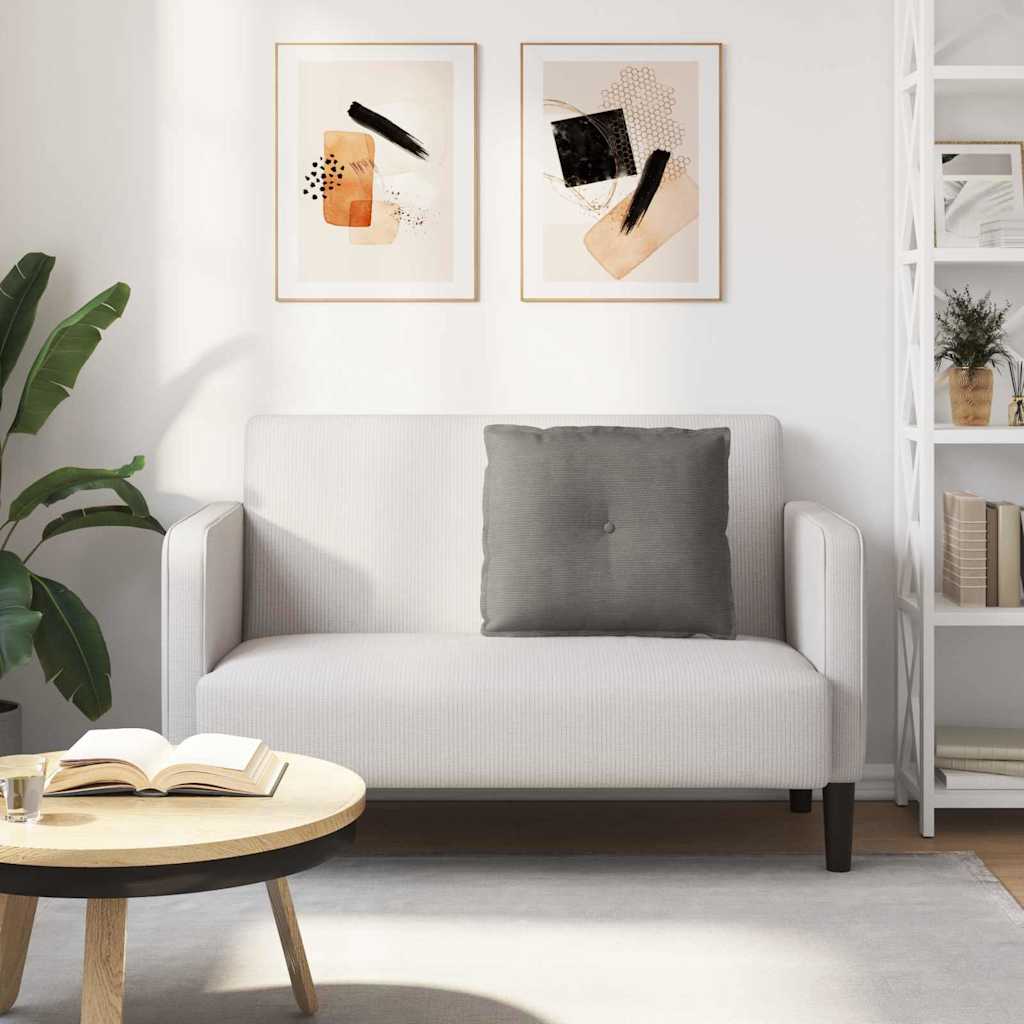 Polštář Na Záda Světle Šedá 60 X 50 Cm Žebrovaná Látka