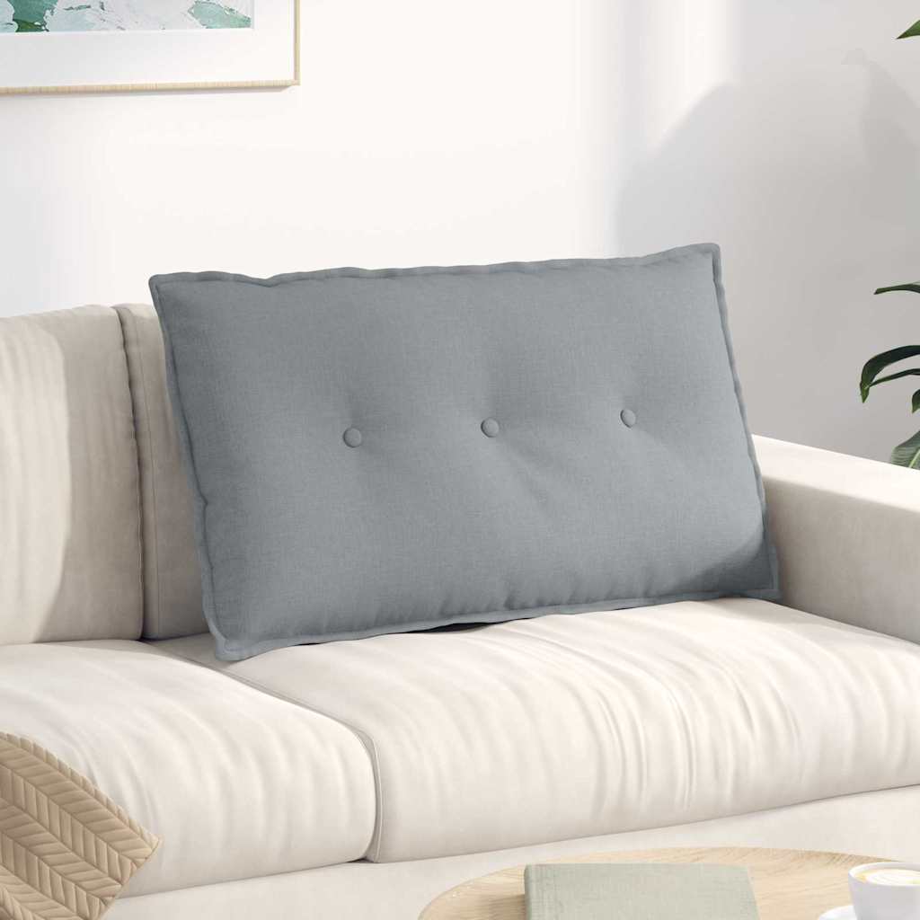 Polštář Na Záda Světle Šedá 80 X 19 X 50 Cm Textil