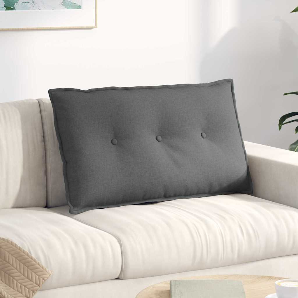 Polštář Na Záda Tmavě Šedá 80 X 19 X 50 Cm Textil