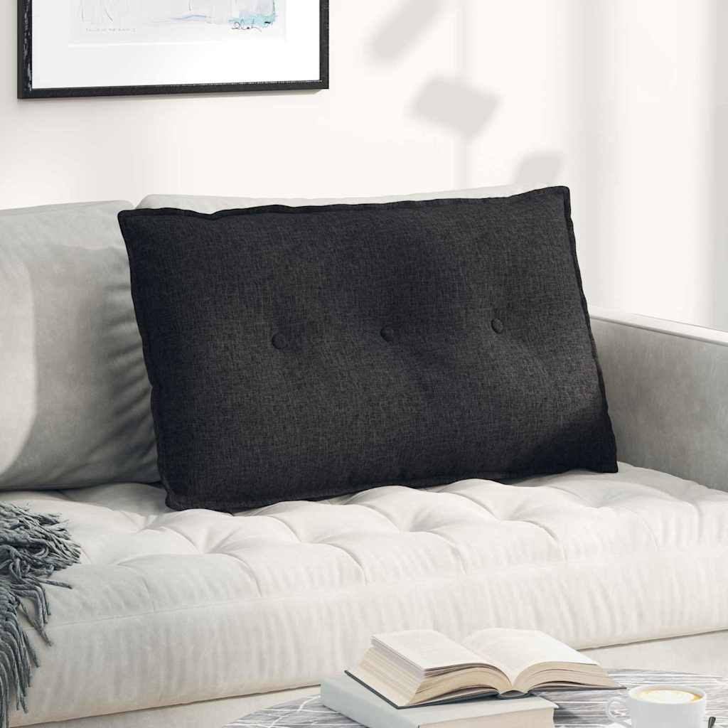 Polštář Na Záda Černá 80 X 19 X 50 Cm Textil