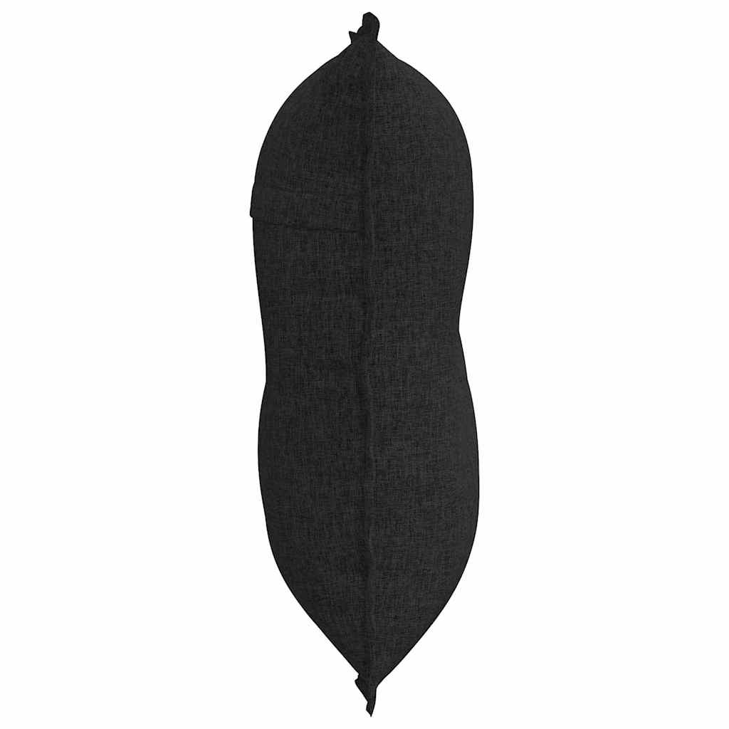 Polštář Na Záda Černá 80 X 19 X 50 Cm Textil
