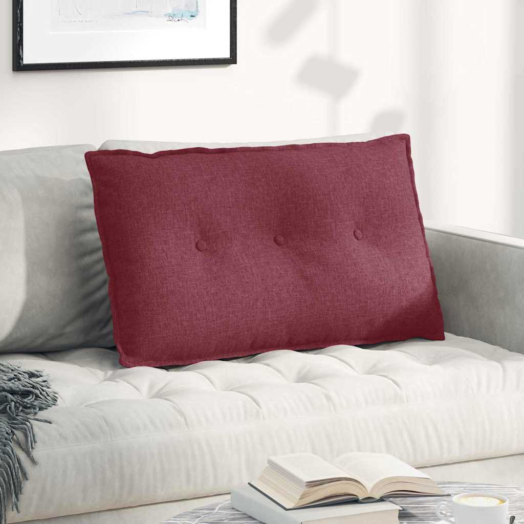 Polštář Na Záda Víno Červené 80 X 19 X 50 Cm Textil