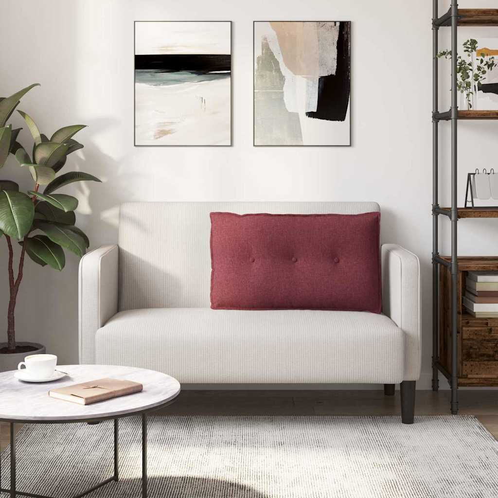 Polštář Na Záda Víno Červené 80 X 19 X 50 Cm Textil