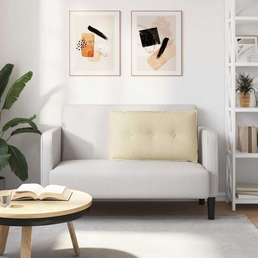 Polštář Na Záda Krémová 80 X 19 X 50 Cm Textil