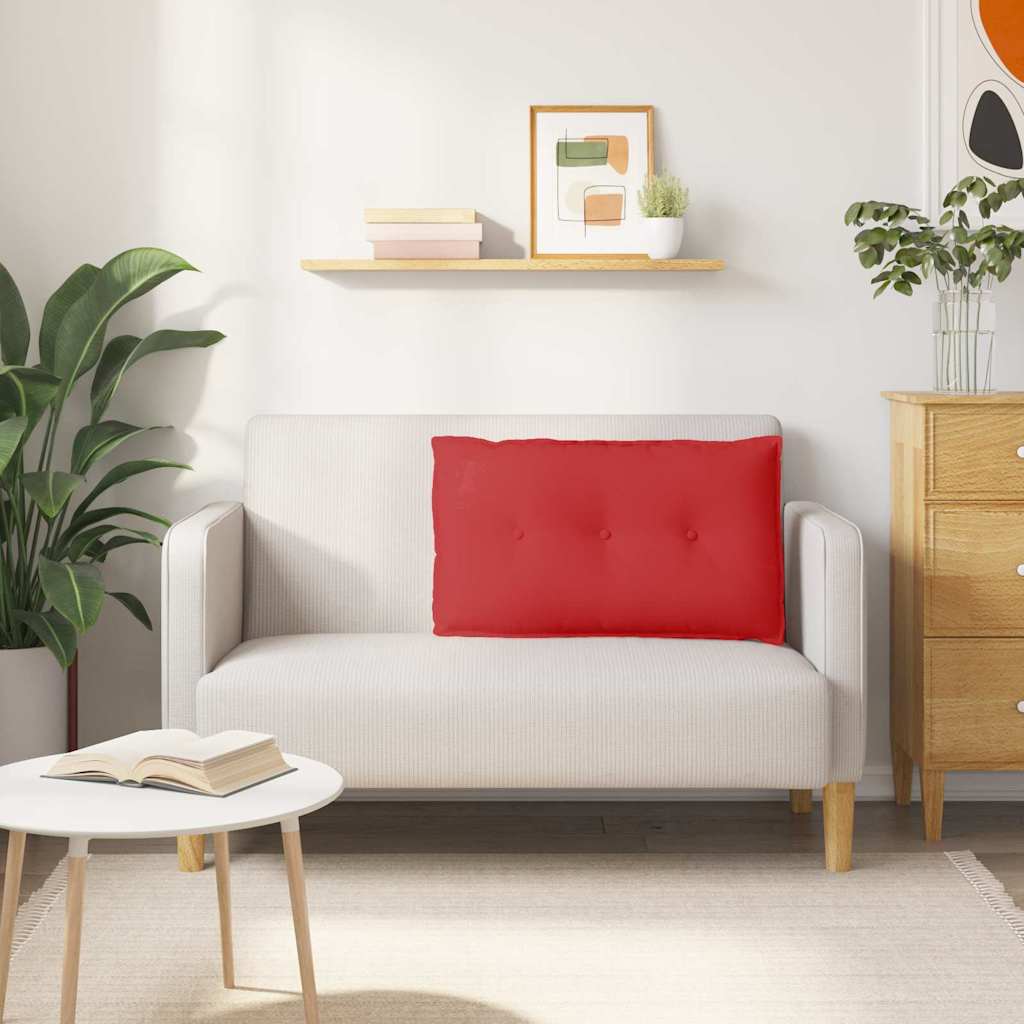 Polštář Na Záda Červená 80 X 19 X 50 Cm Textil
