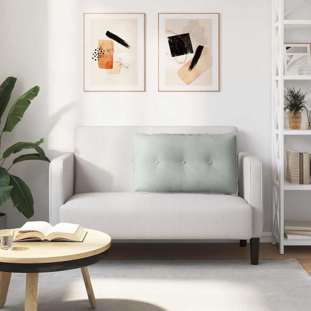 Polštář Na Záda Světle Šedá 80 X 50 Cm Žebrovaná Látka