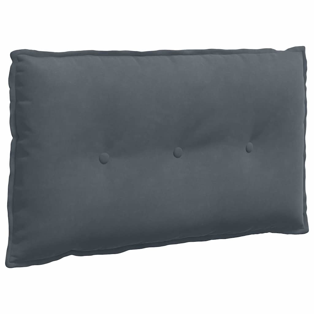 Polštář Na Záda Tmavě Šedá 80 X 50 Cm Žebrovaná Látka