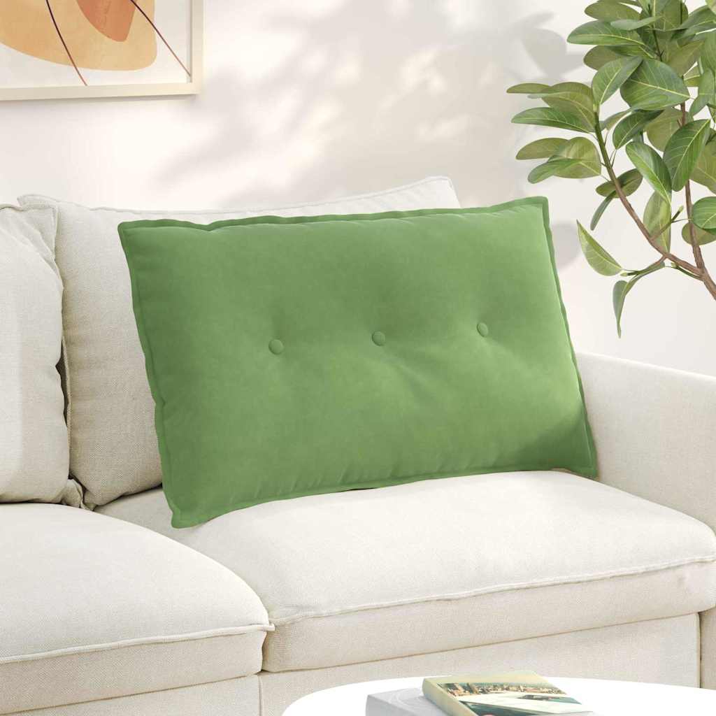Polštář Na Záda Světlá Zelená 80 X 50 Cm Žebrovaná Látka