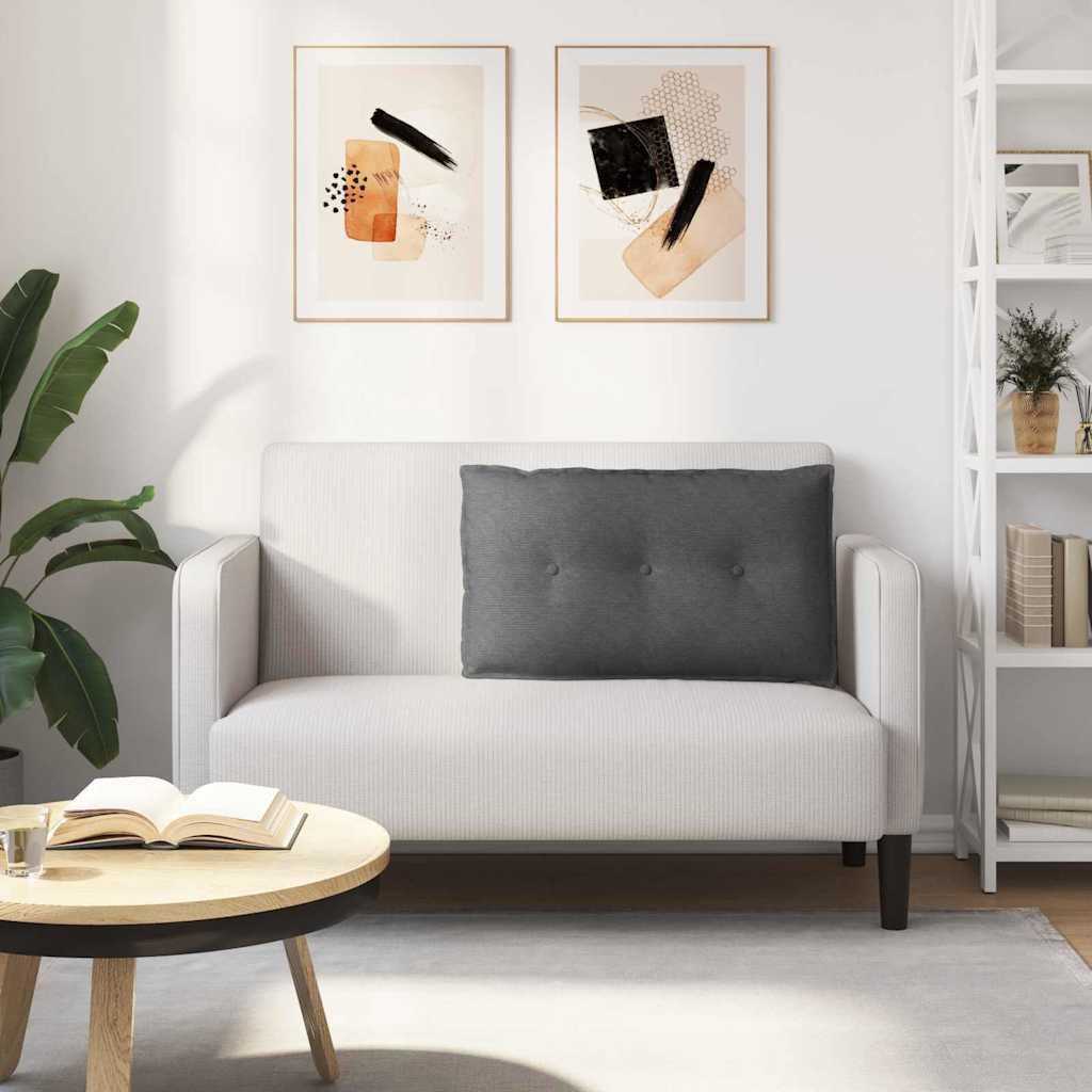 Polštář Na Záda Tmavě Šedá 80 X 50 Cm Žebrovaná Látka