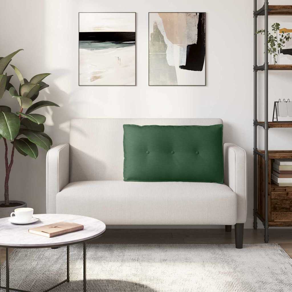 Polštář Na Záda Jungle Green 80 X 50 Cm Žebrovaná Látka