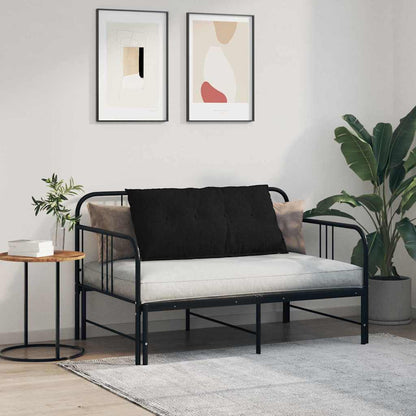 Polštář Na Záda Černá 100 X 19 X 50 Cm Textil