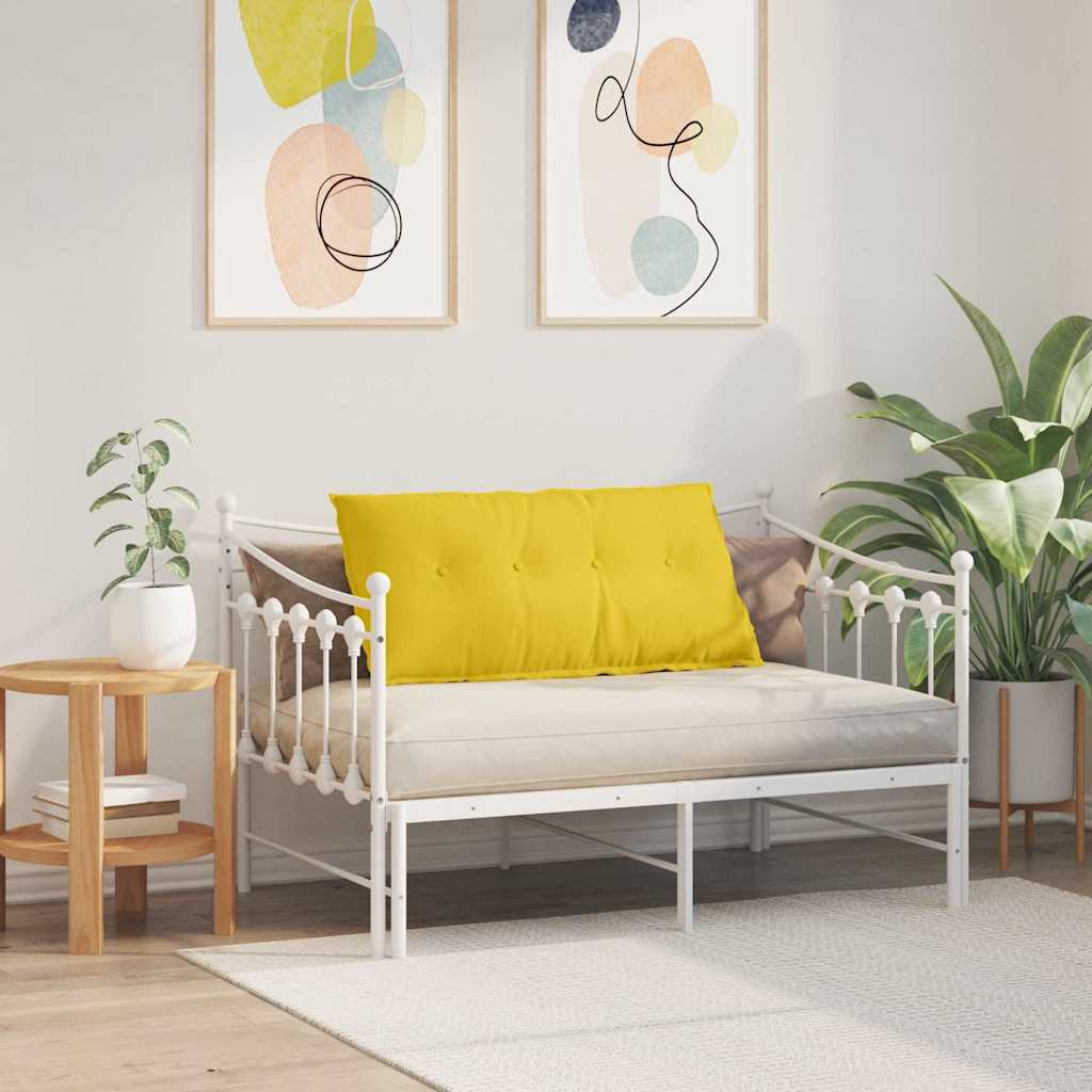 Polštář Na Záda Světlá Žlutá 100 X 19 X 50 Cm Textil