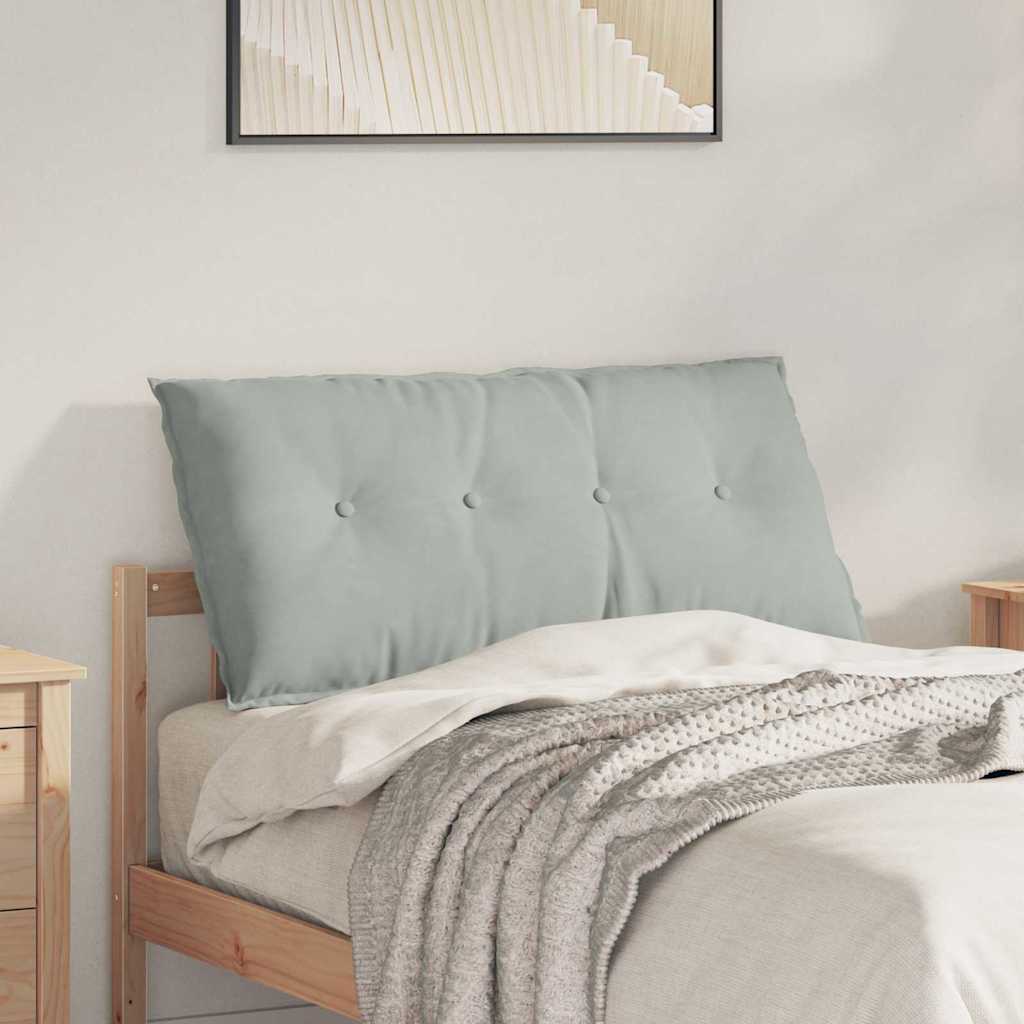 Polštář Na Záda Světle Šedá 100 X 50 Cm Žebrovaná Látka