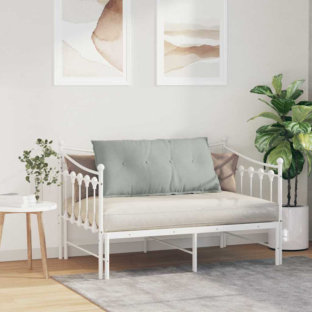 Polštář Na Záda Světle Šedá 100 X 50 Cm Žebrovaná Látka