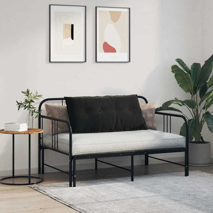 Polštář Na Záda Černá 100 X 50 Cm Žebrovaná Látka