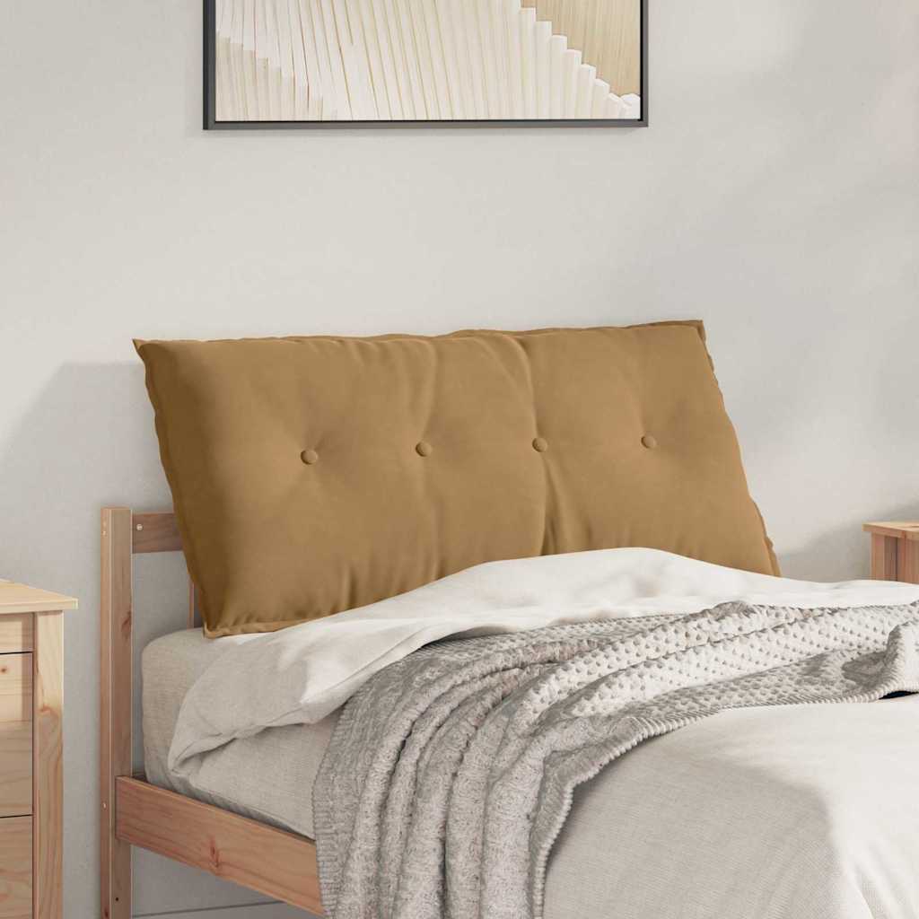 Polštář Na Záda Hnědá 100 X 50 Cm Žebrovaná Látka