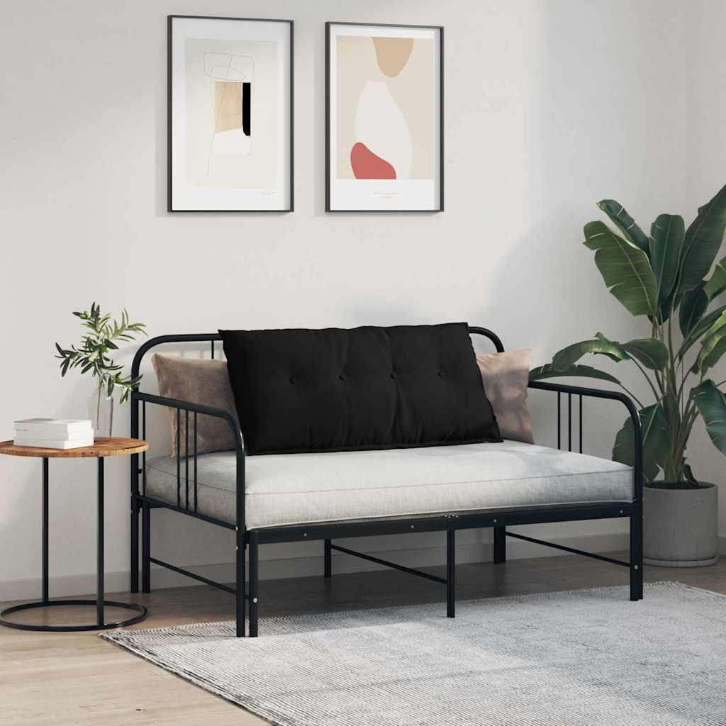 Polštář Na Záda Černá 100 X 50 Cm Mikrovlákno