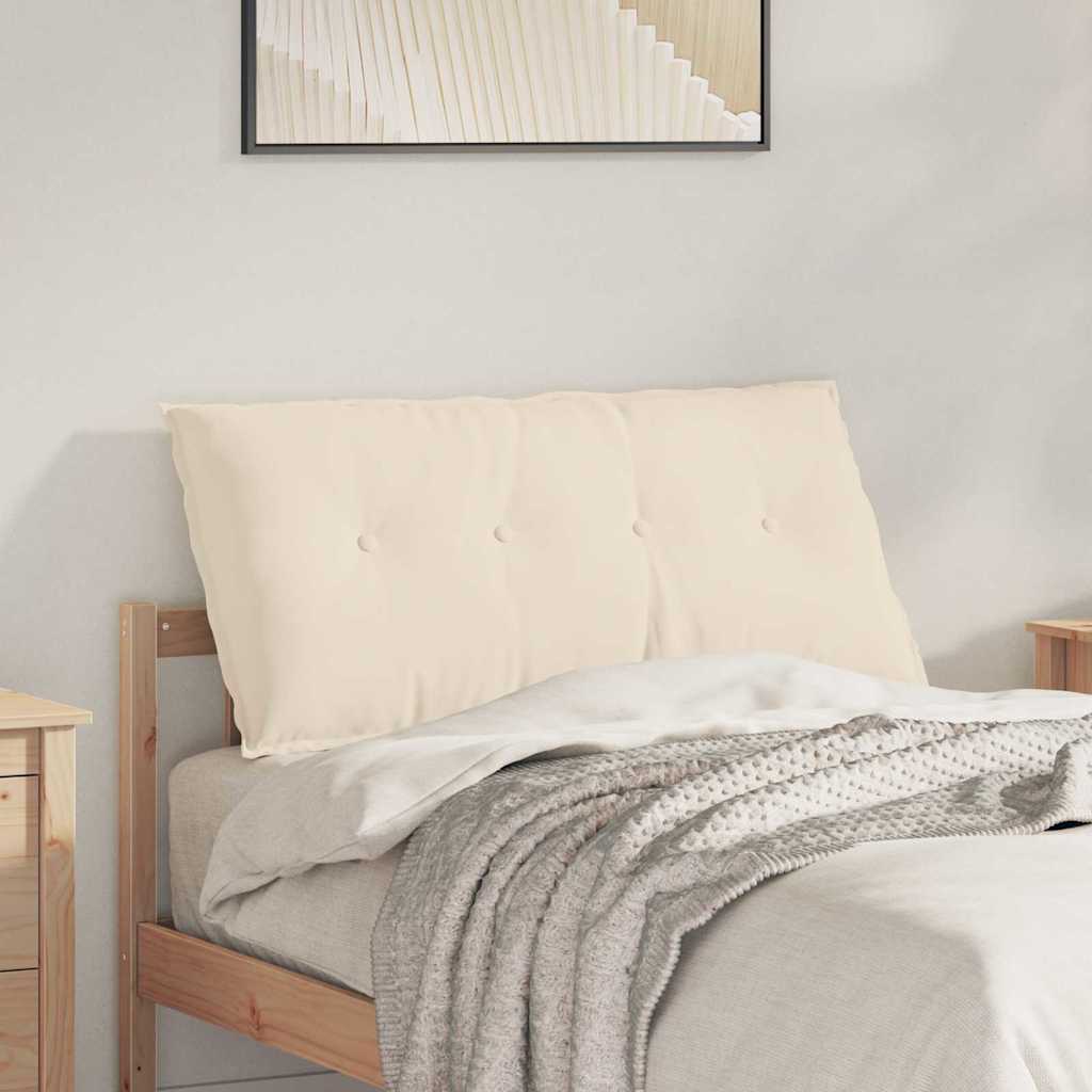 Polštář Na Záda Béžová 100 X 50 Cm Mikrovlákno