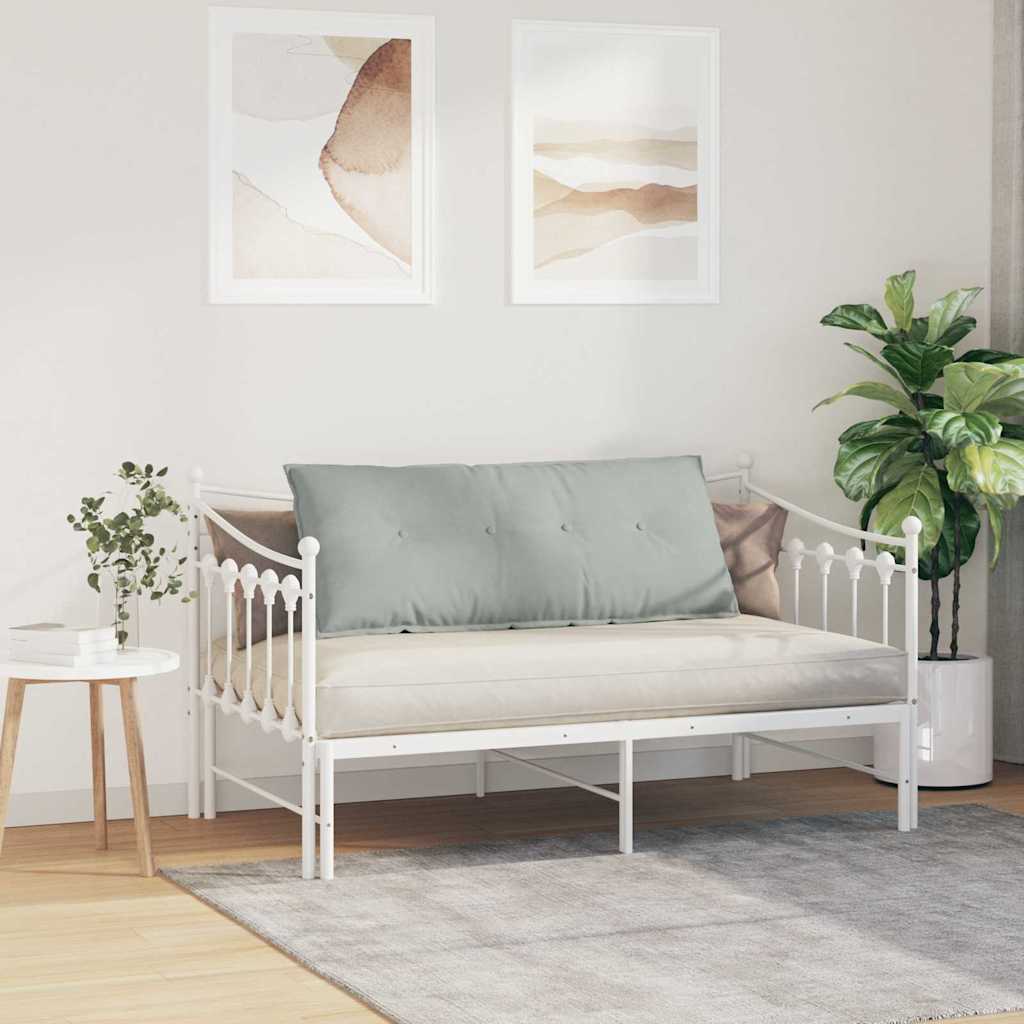 Polštář Na Záda Světle Šedá 120 X 50 Cm Žebrovaná Látka