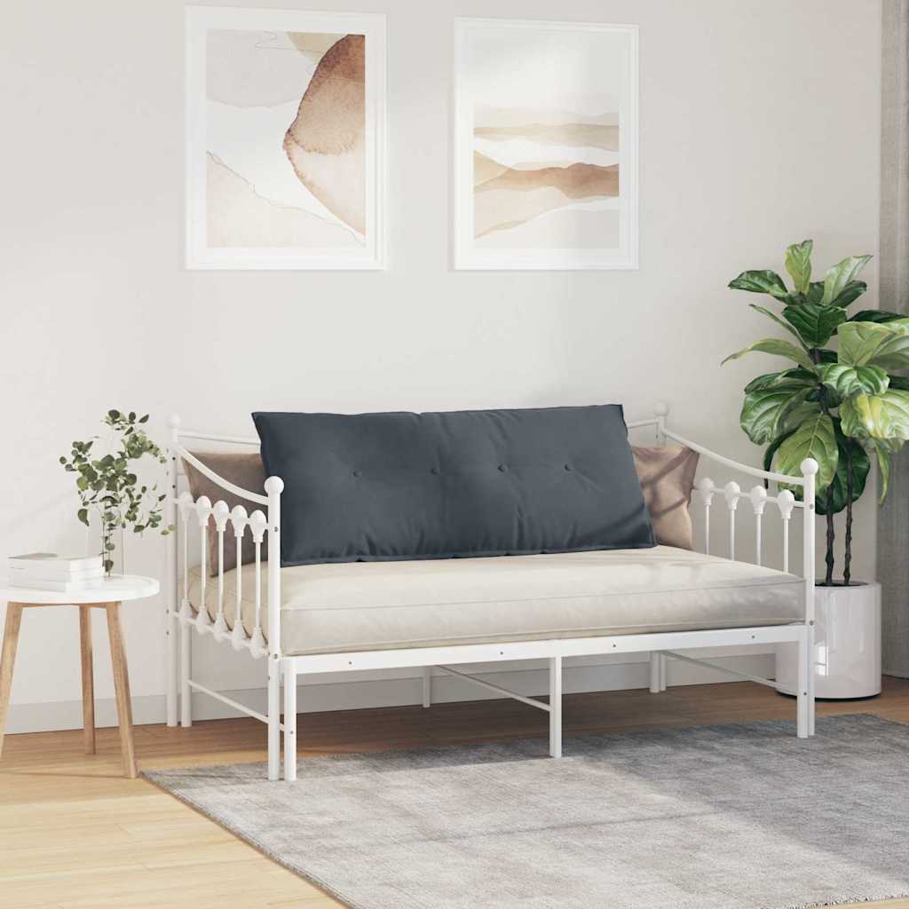 Polštář Na Záda Tmavě Šedá 120 X 50 Cm Žebrovaná Látka