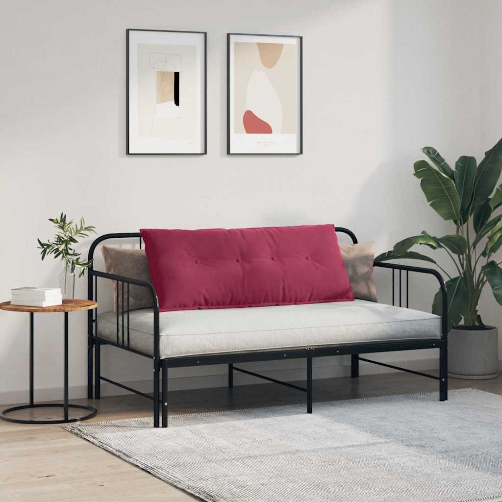 Polštář Na Záda Víno Červené 120 X 50 Cm Žebrovaná Látka