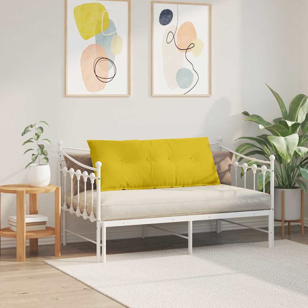 Polštář Na Záda Žlutá 120 X 50 Cm Žebrovaná Látka