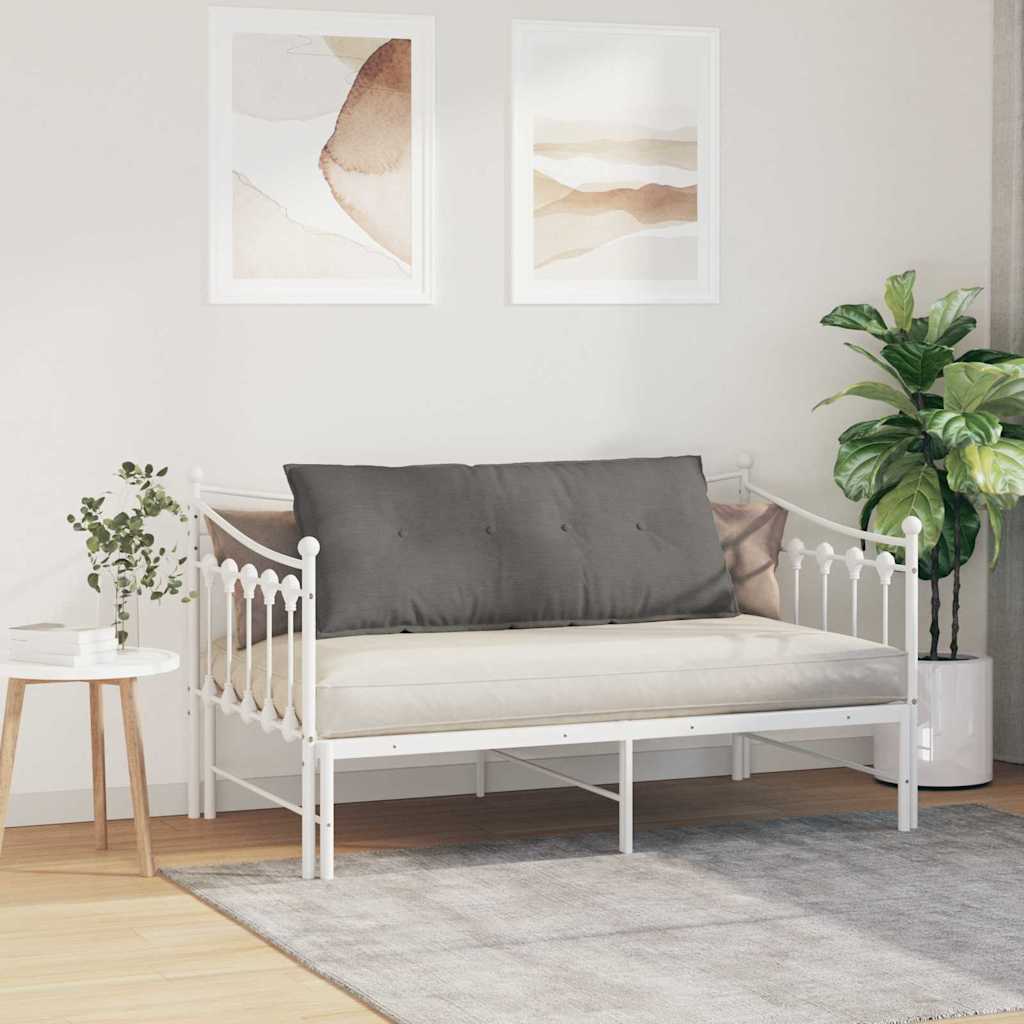 Polštář Na Záda Světle Šedá 120 X 50 Cm Žebrovaná Látka