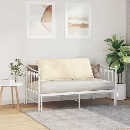 Polštář Na Záda Krémová 120 X 50 Cm Žebrovaná Látka