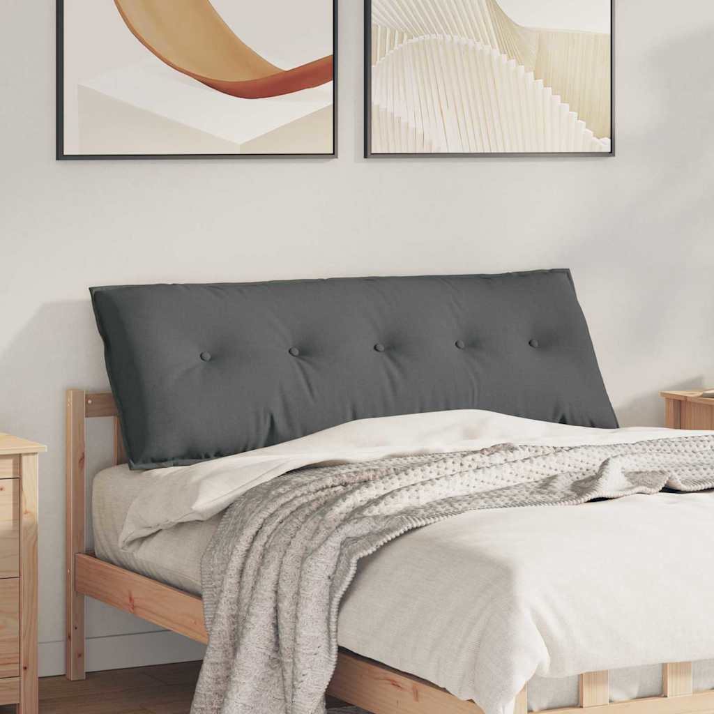 Polštář Na Záda Tmavě Šedá 140 X 19 X 50 Cm Textil