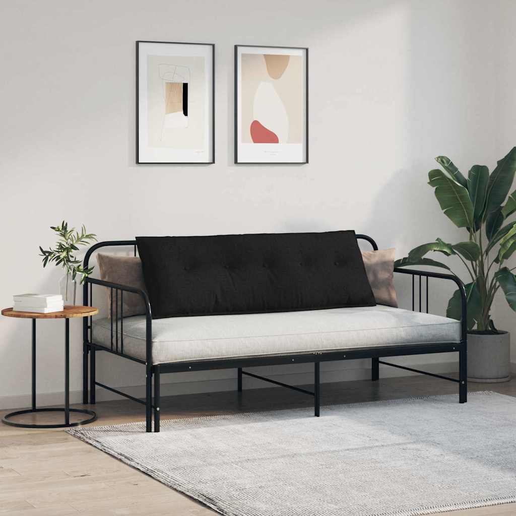 Polštář Na Záda Černá 140 X 19 X 50 Cm Textil
