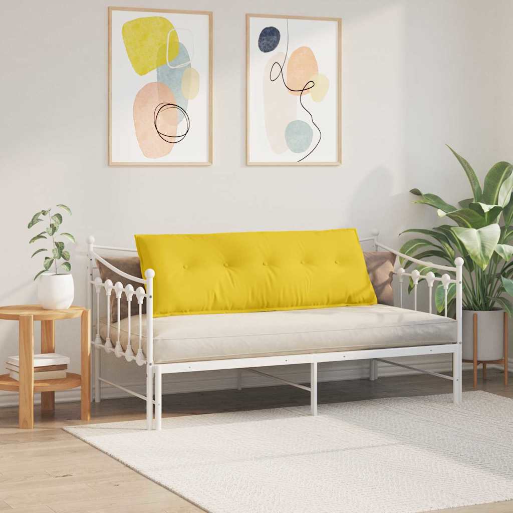 Polštář Na Záda Světlá Žlutá 140 X 19 X 50 Cm Textil
