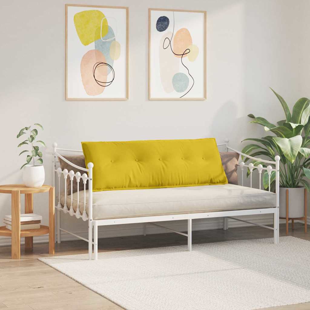 Polštář Na Záda Žlutá 140 X 50 Cm Žebrovaná Látka